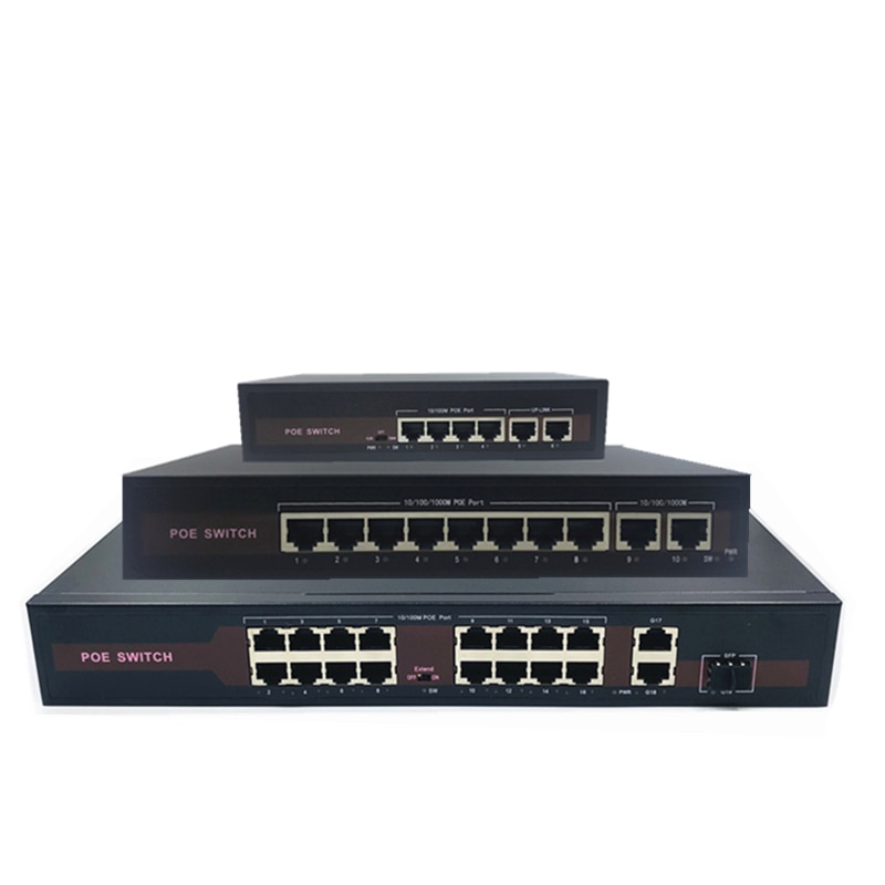 48V Ethernet POE switch met 5/8/16 10/100Mbps Poort IEEE 802.3 af/ bij Geschikt voor IP camera/Draadloze AP/CCTV camera systeem