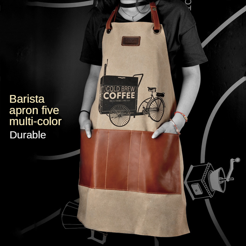 Delantal para barista, delantal vaquero para busto masculino, coreana, delantal para cafetería,