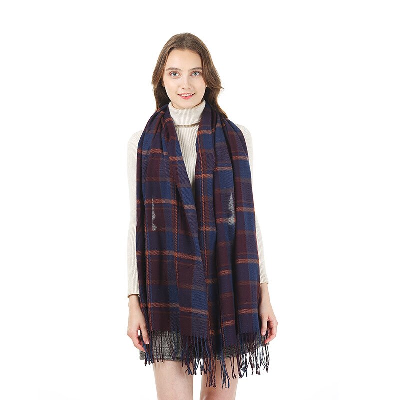 Catei Karrui Dame Winter herbst schal denker warme weibliche schal Schal Frauen einfarbig kaschmir schals mit quaste: GRLA-A1