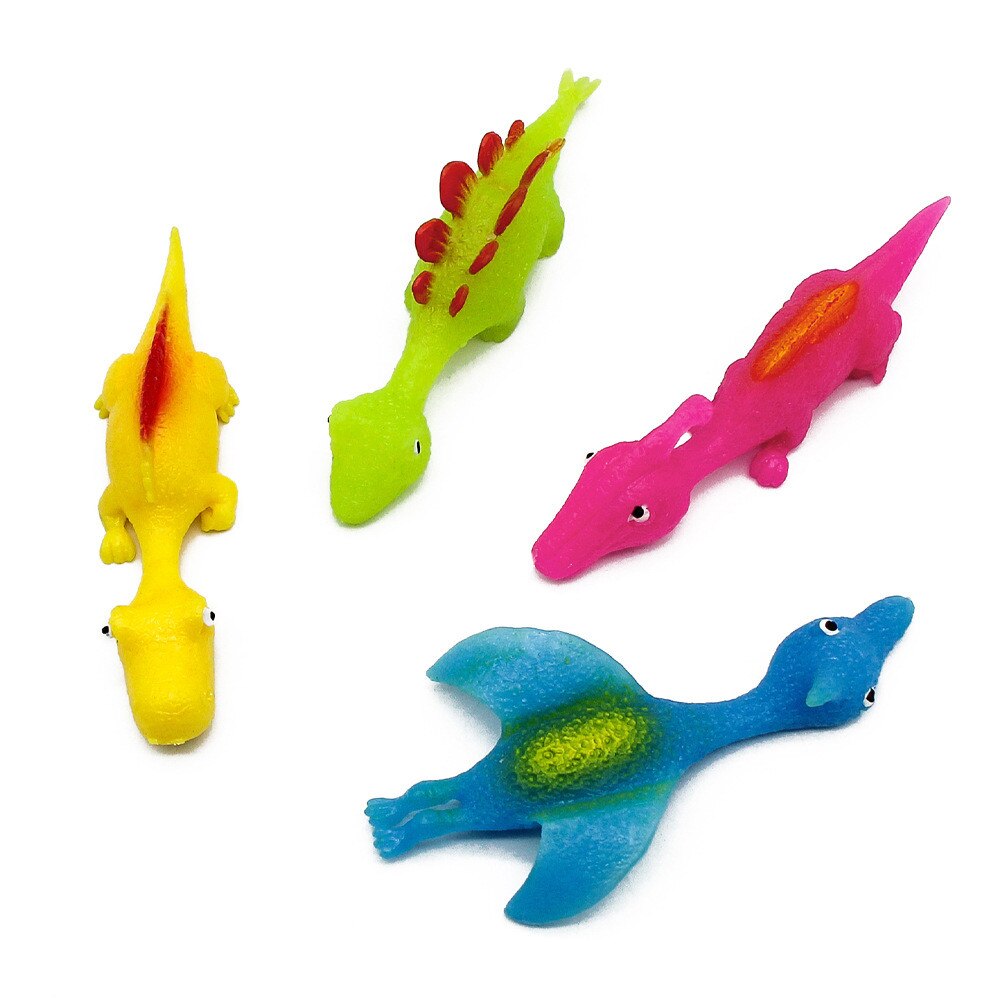 Catapulte de lancement de dinosaure, 10 pièces, fronde amusante et délicate, poussin d&#39;entraînement, poulet, doigt volant élastique, oiseaux, jouet de décompression collant