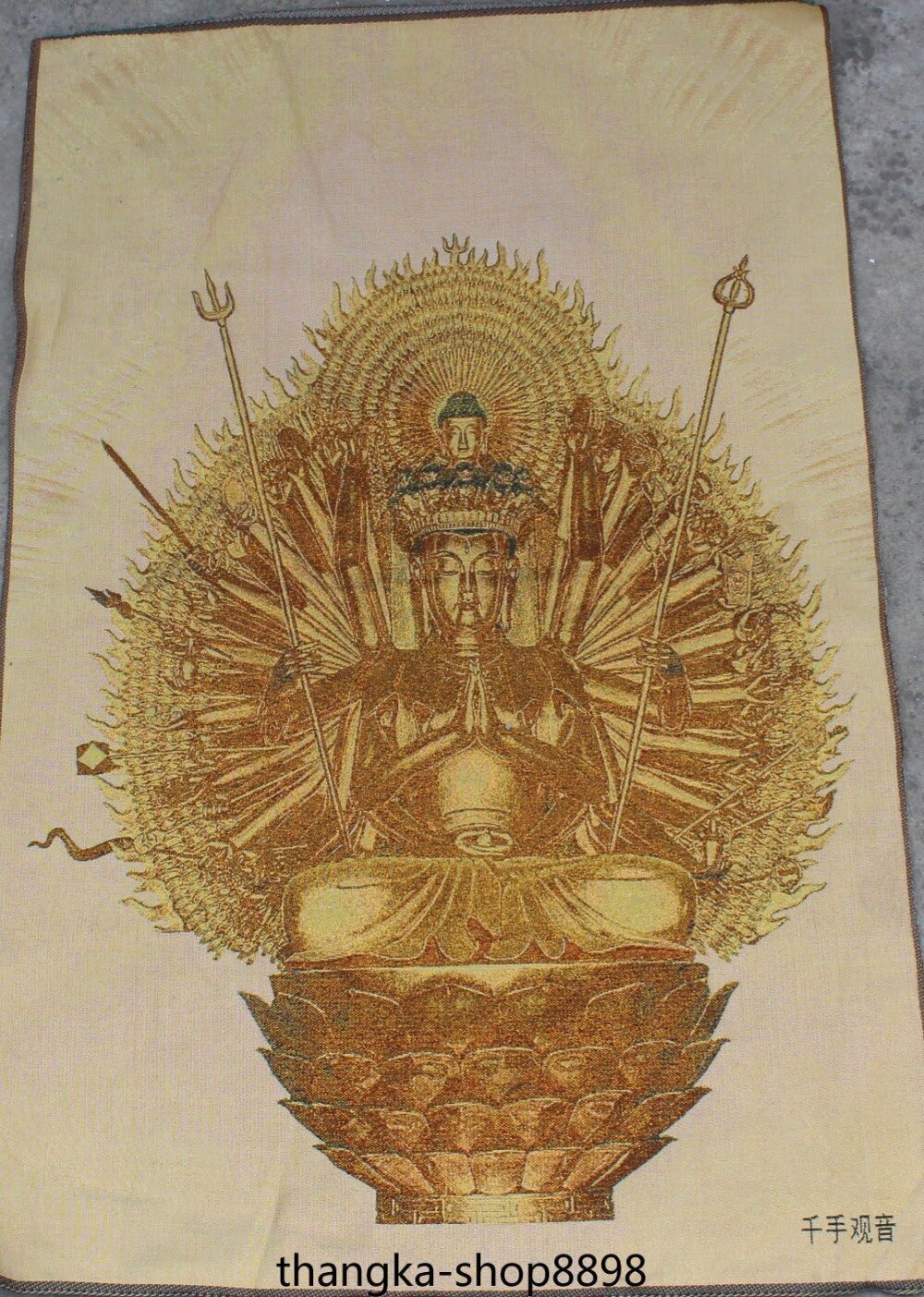 Zijde 1000 Armen Avalokiteshvara van Godin GuanYin Boeddha Schilderij Tangka Thangka