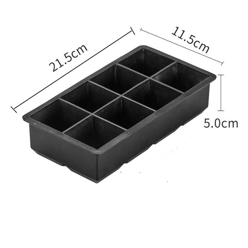 Perfect Ice Cube Silicone Cube Maker Form Cake Pudding Chocolate Molds Easy to Remove Ice Trays Fade Resistant: 8 cells 1pcs