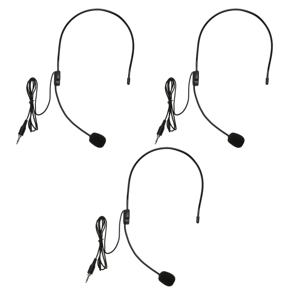 Mini Portable Head Microphone Lightweight Condenser 3.5mm Jack Handsfree Teacher Microphone for Teaching Tour Guide: GRAY