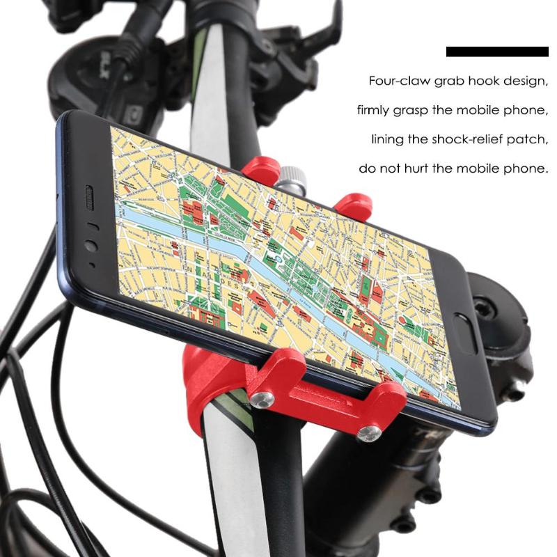 Aluminium Legering Fiets Mobiele Telefoon Houder Fiets Stuur Clip Stand Mount