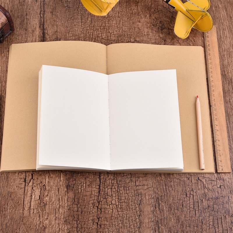 Vintage Kraft Paper Blank Sketchbook Painting Graffiti Sketch Blank Notebook