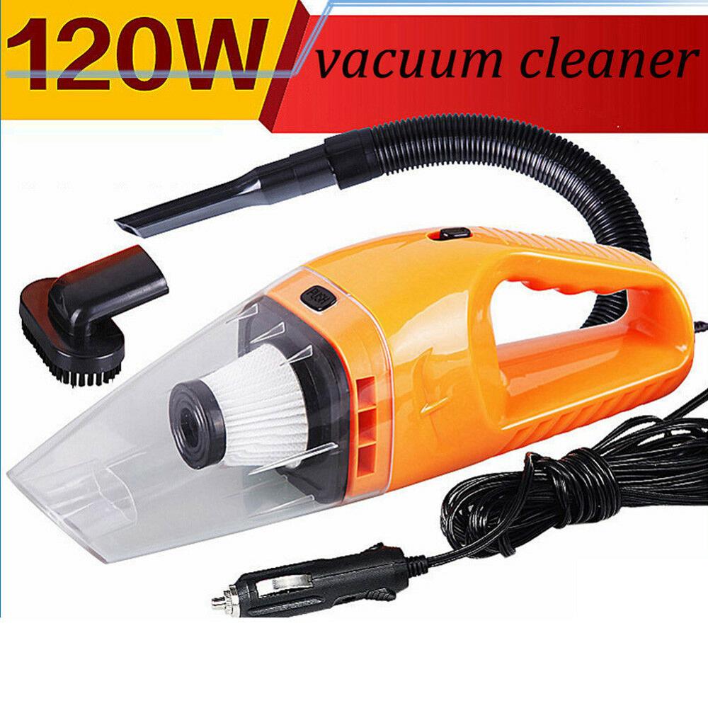 120W 12V Portable Car Vacuum Cleaner Handheld Mini Super Suction Vaccum Cleaner: orange color