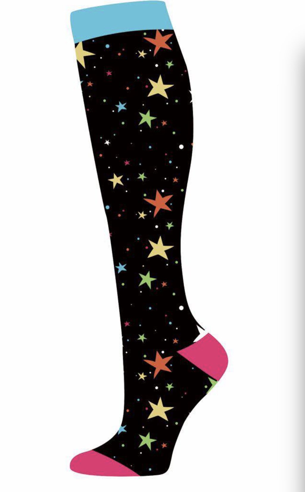 Women's Sports Compression Stockings Nurse Stockings Knee High Socks Women Socks Knee and Leg Compression Socks: star