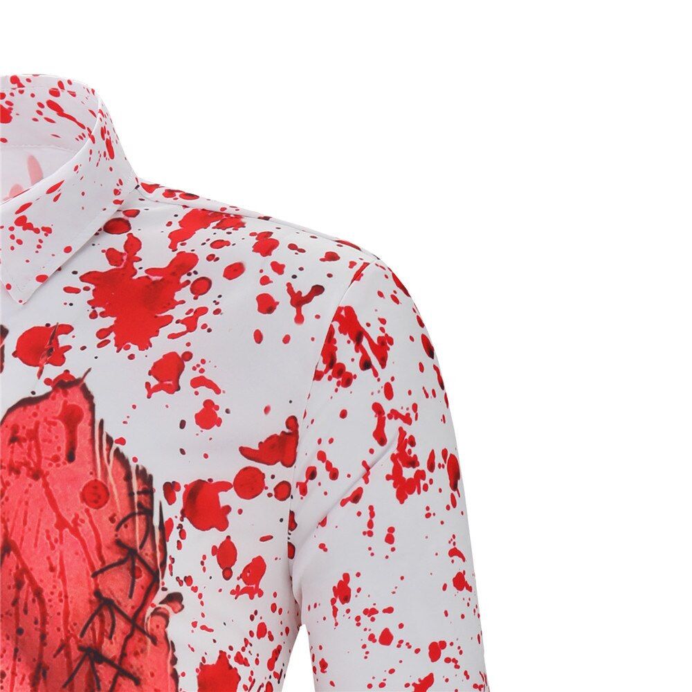 Halloween skrekk blod skjorte menn pluss størrelse skjorter menn uformelt 3d skrive ut streetwear topper