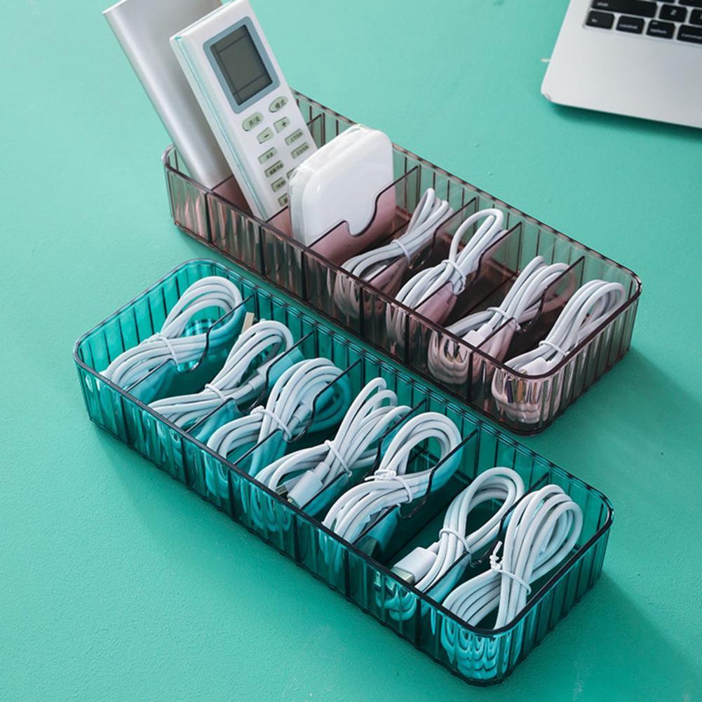 Data Cable Storage Box Anti-winding Dust-proof Large Space Desk Multi-purpose Charging Cable Organizer Box for Home