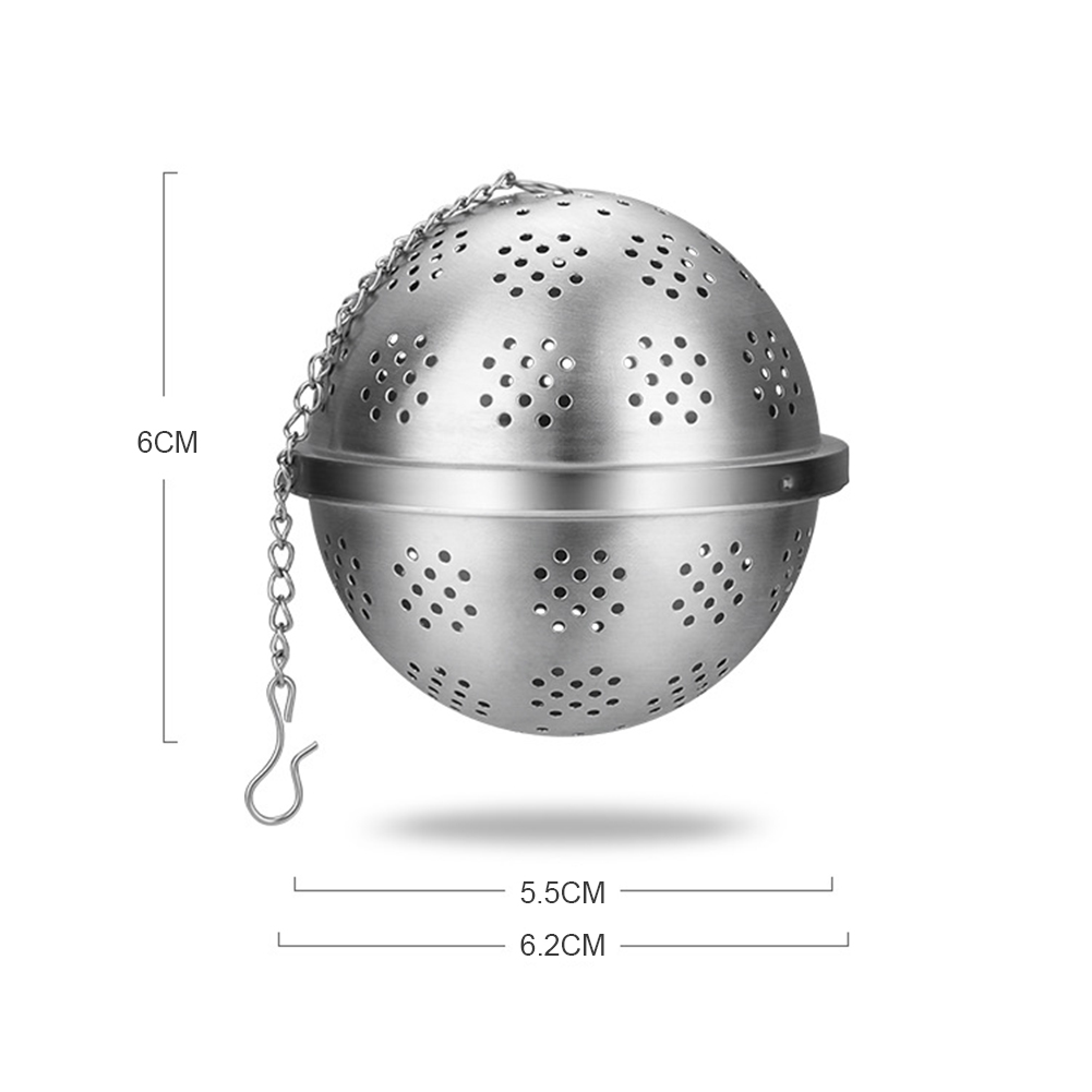 1pc- ball teinfuser nettfilter sølv rustfritt stål kule tekoker sil tefilter låsynge hjem kjøkkenverktøy s/m/l: S
