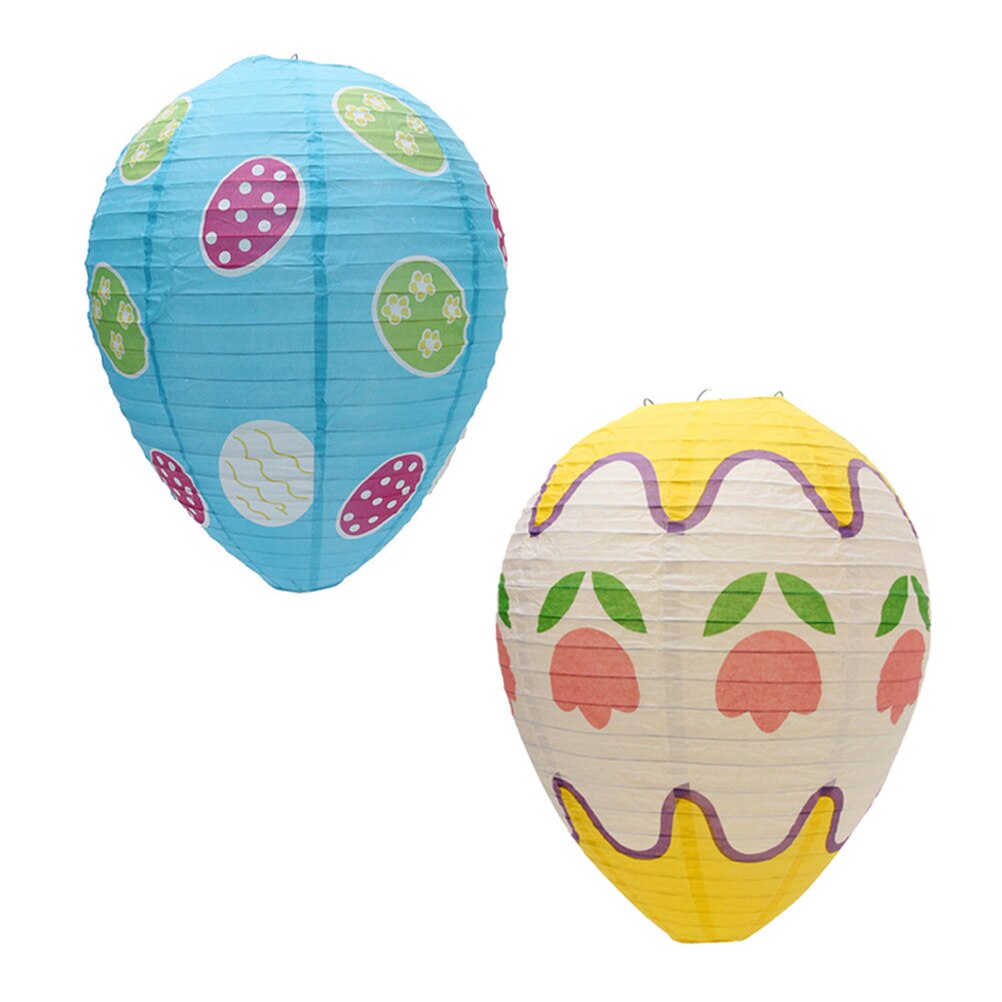 2Pcs Lovely Easter Egg Lanterns Decorative Lanterns Festival Party Paper Lanterns: Default Title