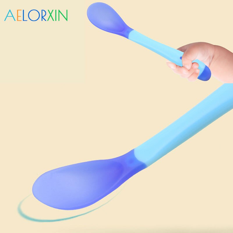 Cuchara tenedor con sensor de temperatura para alimentación de niños, aparato de comedor, cubiertos para niños