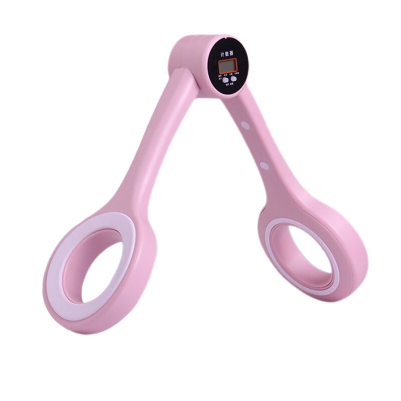 Smart Counting Hip Trainer Tightening Pelvic Floor Muscle Training Device Hip and Leg Training Fitness Equipment: Pink