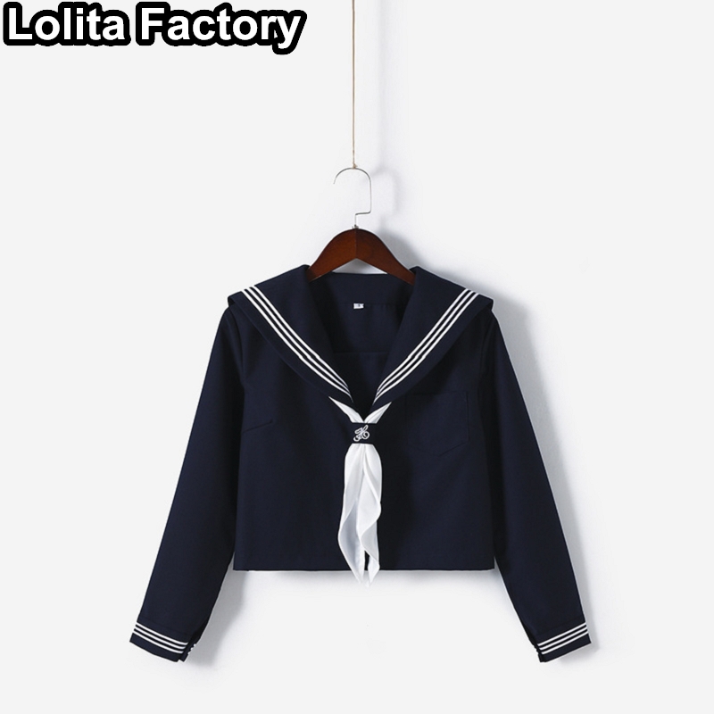 Japanese Women JK uniform Navy Blue Short/long Sleeve School Uniforms For Girls College Sailor Pleated Skirt JK Sets Uniform