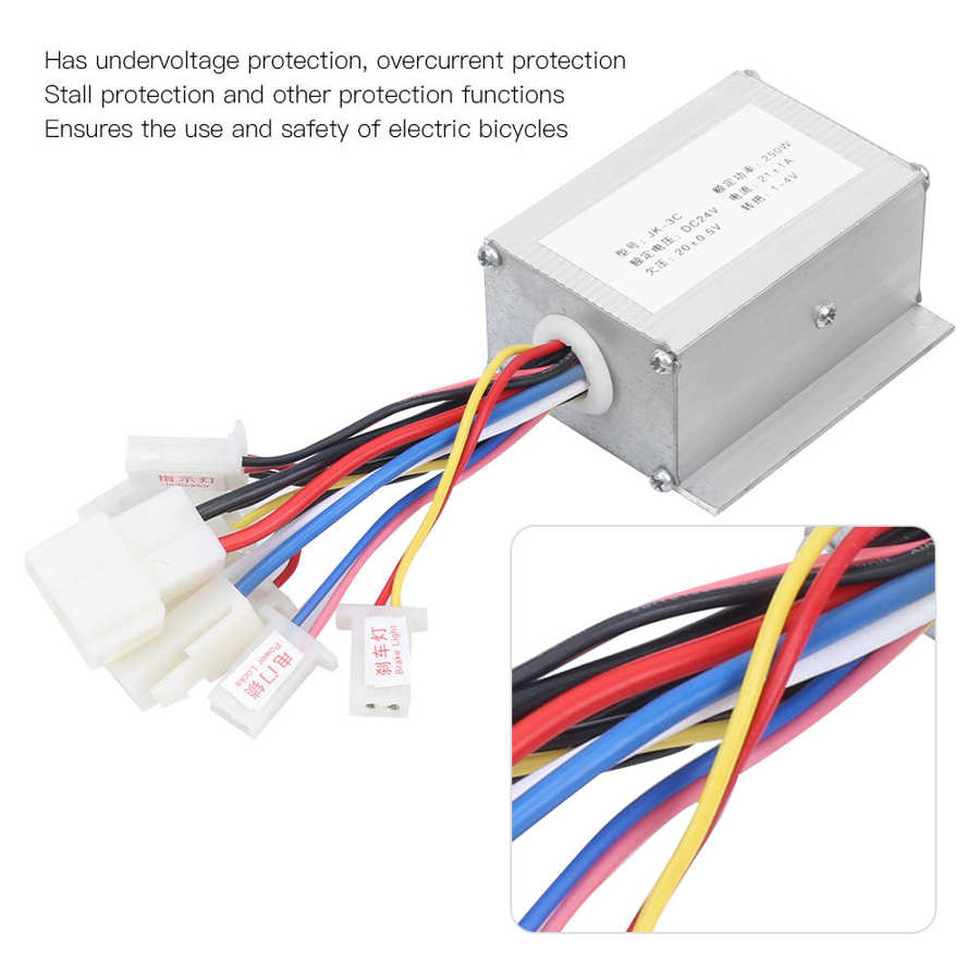 24V 250W Geborsteld Controller Twist Throttle Grip Kit Elektrische Fiets Scooter E-Bike Motor Speed Controller Throttle acceleraor