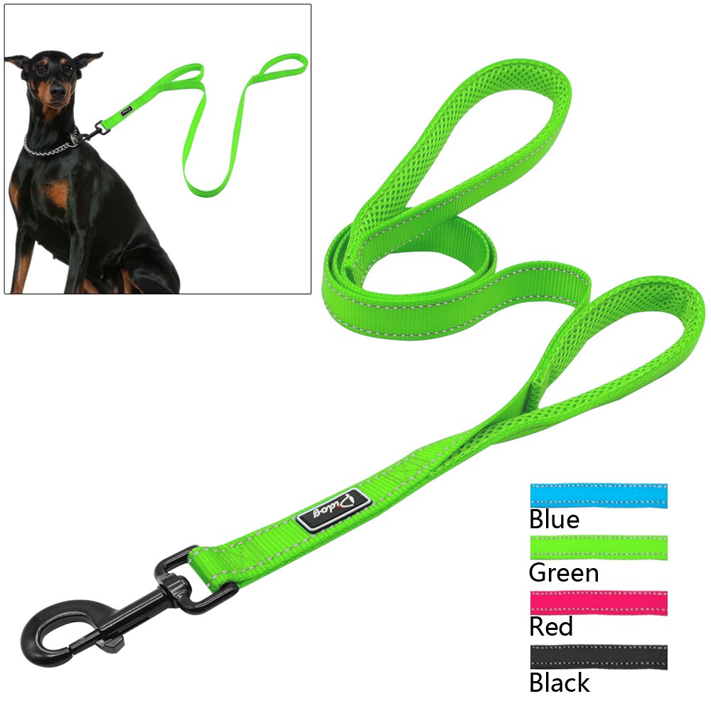 2 Handles Nylon Padded Double Handle Leash For Greater Control For Medium Large Dog Dual Padded Handles Protect Dog in Traffic