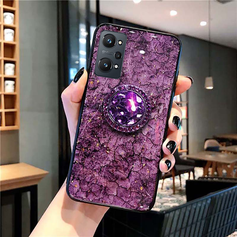 For Realme GT Neo2 Soft TPU Rhinestone stand casing Realme GT Neo 2 cover: Purple