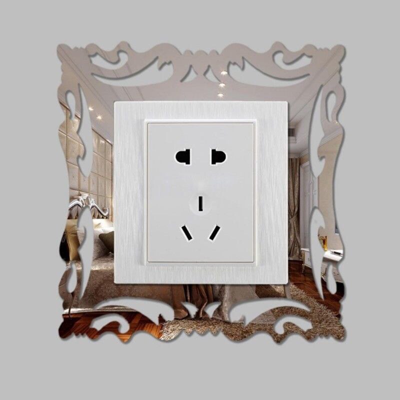 3D Acrylic Mirror Switch Stickers Photo Plastic Wall Stickers DIY Home Decoration Supplies Wall Switch Stickers