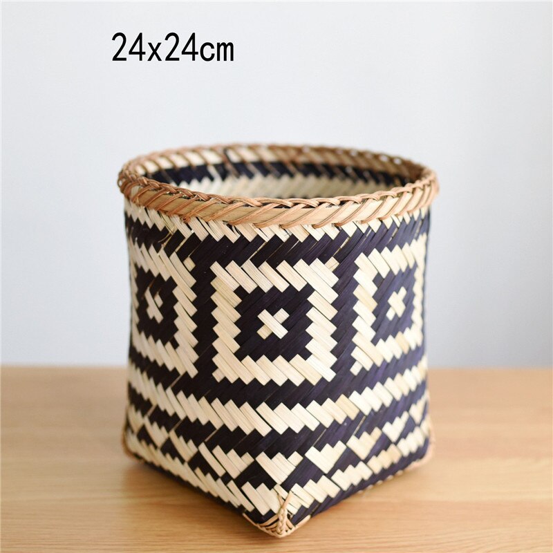 Afrykańnarty element tkane z bambusa kosze robić przechowywania doniczka dekoracyjna etniczne przechowywanie rozmaitości wiadro na przechowywanie w domu i organizator: 01 L