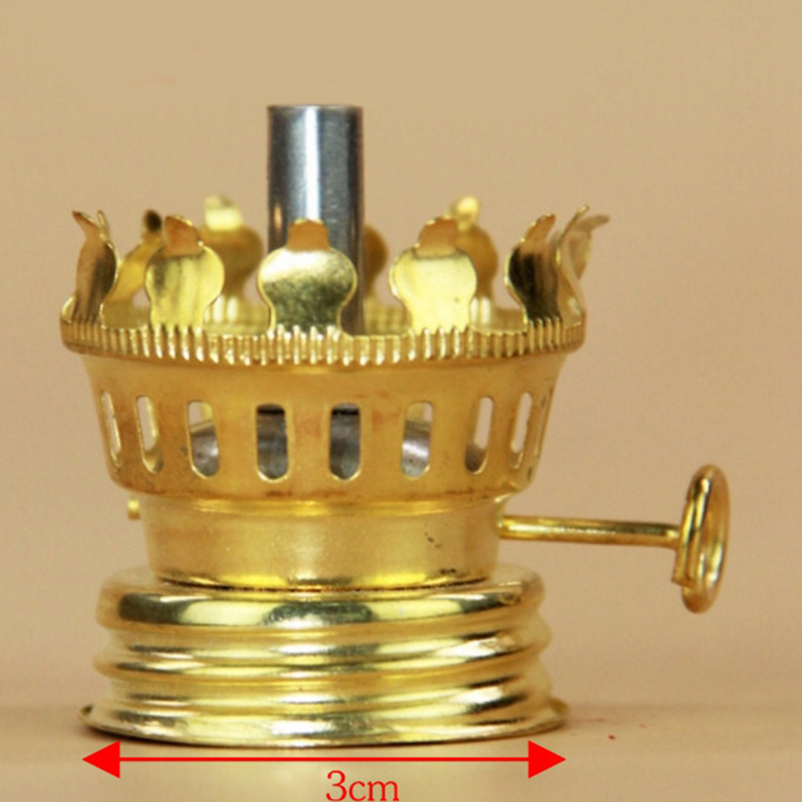 Oil Lamp Replacement Burner Oil Lamp Chimney Holder for Retro Style Oil Lamp Desktop Oil Light Burner Holder Adjustable: Gold