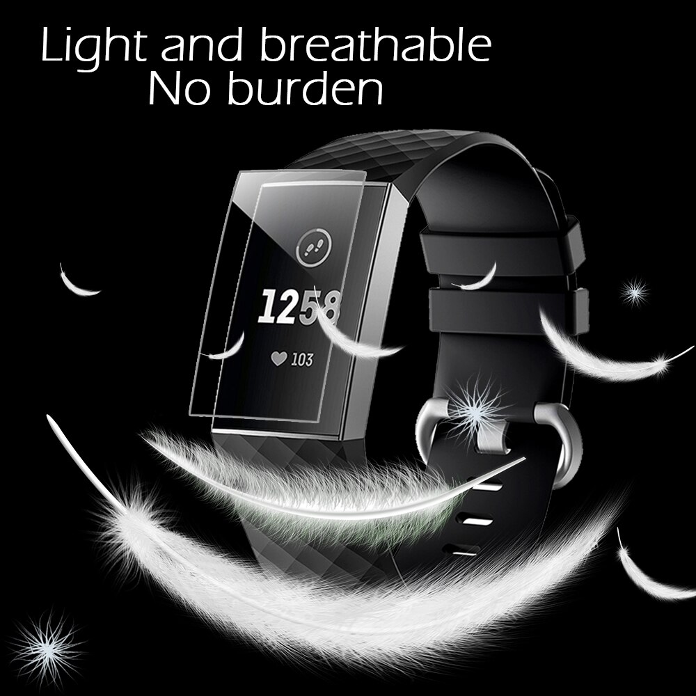 full dekker skjermbeskytter til fitbit lade 3 myk beskyttelsesfilm til fitbit lade 3 lade 4 ikke herdet glass