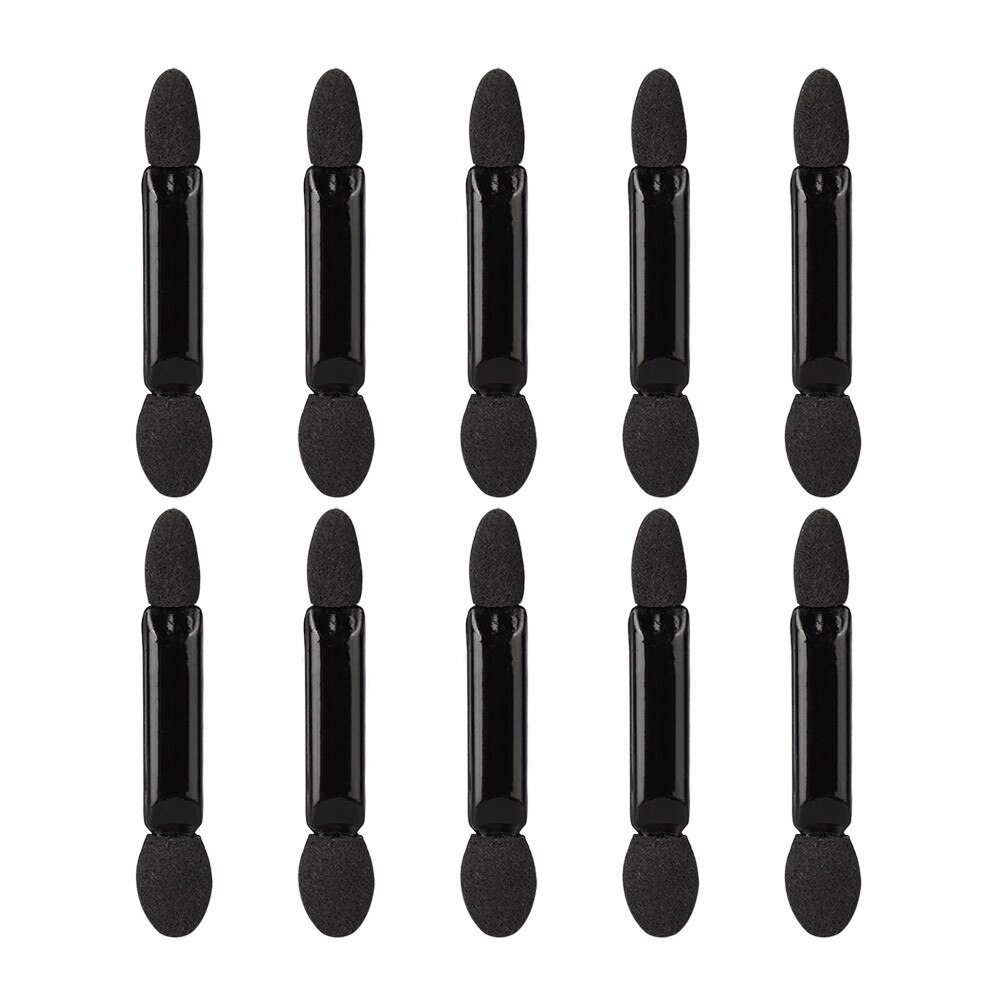 10 stk 2 in1 dobbelt svampehoved øjenskygge eyeliner børste blød bærbar øjenskygge applikator skønhed engangs makeup