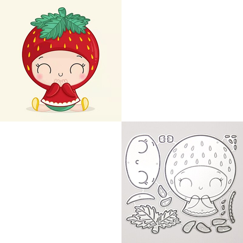 Dejlig frugtkasse skære dies scrapbog baggrund håndværk citron pære jordbær ananas cutiing dies: 3