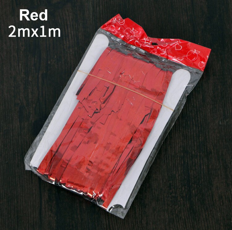 3M Gold Pink Rainbow Sequin Backdrop Foil Fringe Tinsel Curtain Wedding Birthday Party Rain For Decoration PSC55: 2M-Red