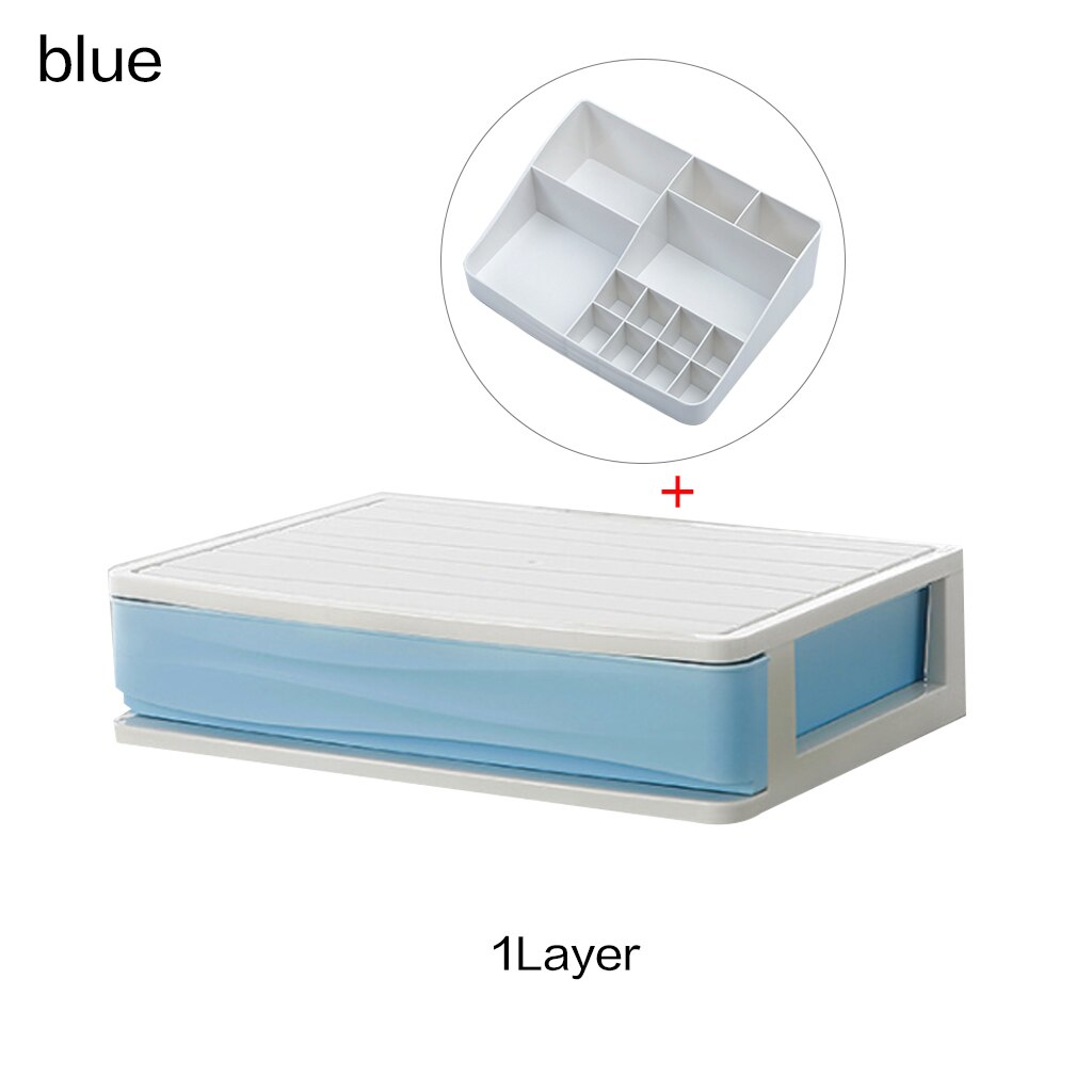 Plast kosmetik skuffe makeup organizer makeup opbevaringsboks container søm kiste holder desktop diverse etui badeværelse desktop