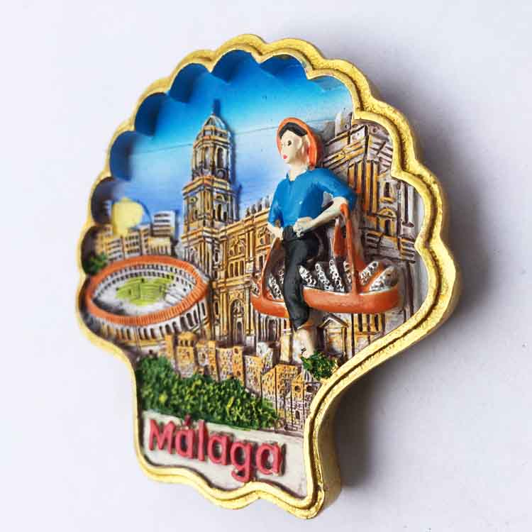 Imán de nevera SouvenirPicasso, ciudad natal de Malaga, España, turismo, decoración del hogar, accesorios, imanes de resina 3d, artesanía de viaje de campo