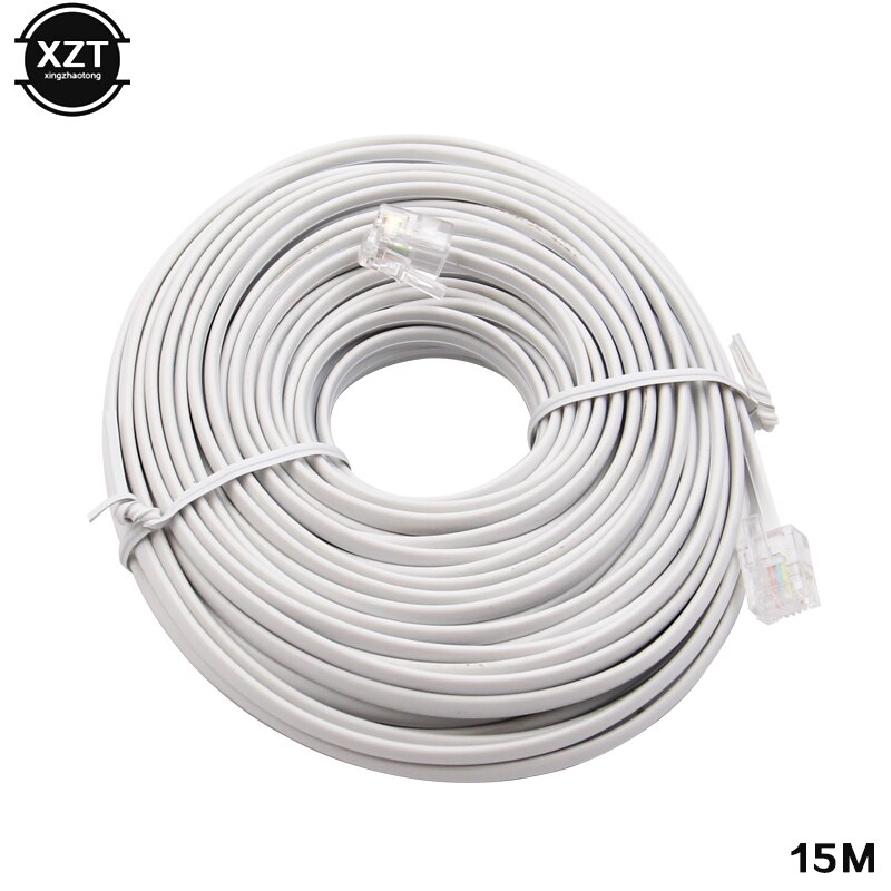 Rj11 6 p 4c telefoon verlengkabel connector wit