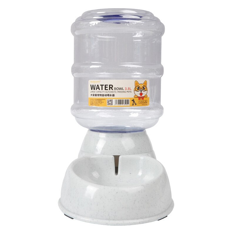 3,8 L Haustier Hund Katze Automatische Zubringer Große Kapazität Trinken Waterer Brunnen Wasser Flasche Fütterung Schalen Spender Für Katzen Hunde: Wasser grau