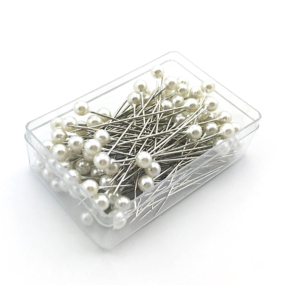 Pearl Craft Pins DIY Embellish Dress Making Sewing Tool Box Packed: White