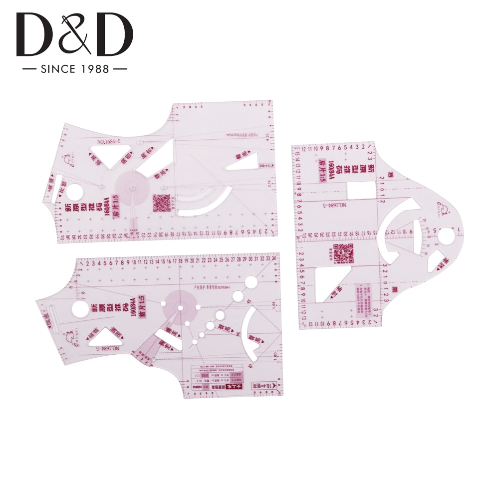 2 uds herramientas de costura pequeña curva de plástico regla de dibujo a medida regla para coser costura de patrones DIY ropa