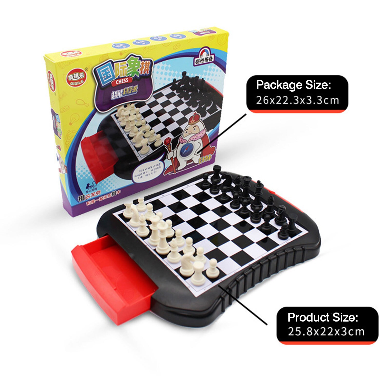 Portable Chessboard Chess Plastic Chess Pieces Puzzle Board Games Chess And Card Games Toys Chess Magnetic Chessboard