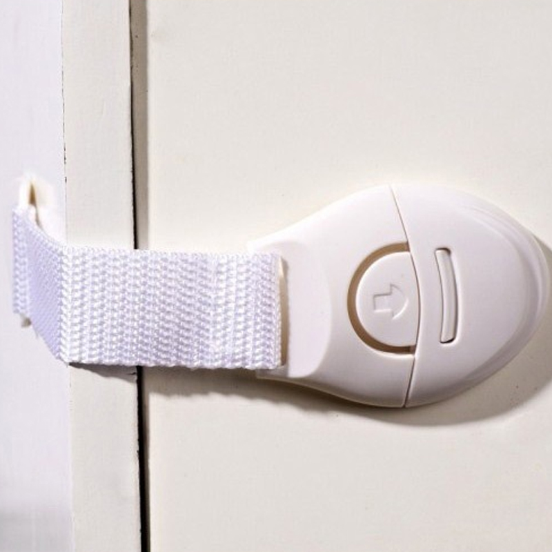 Cerradura de cinturón de tela segura para niños, protección para bebés, cierre de puerta de cajón, armario, armario, refrigerador, suministros de protección de seguridad