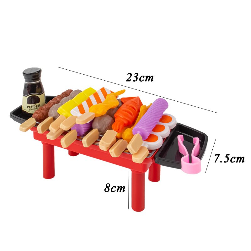 Kinderen Keuken Simulatie Voedsel Speelgoed Pretend Bbq Set Speelhuis Koken Games Barbecue Grill Vlees Spiesjes Pretend Keuken Speelgoed