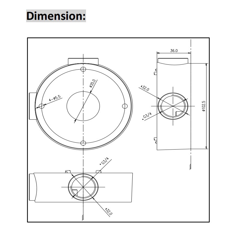 Hik DS-1260ZJ White Aluminium Alloy Junction Box for Hikvision Cameras