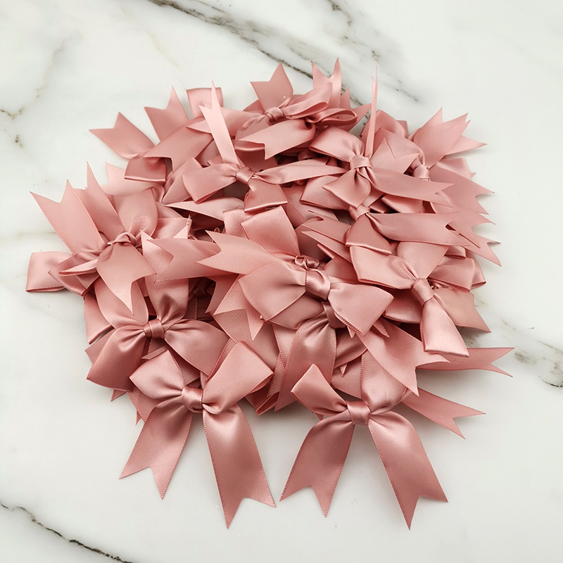 (50 uds) lazos de cinta rosa fresco de 1 pulgada, lazo de satén de poliéster, flor, decoración artesanal DIY