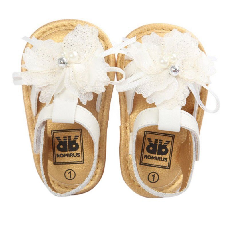 Sandales d'été pour bébé fille de 0 à 18 mois, chaussures en PU, fleurs et papillons, à la