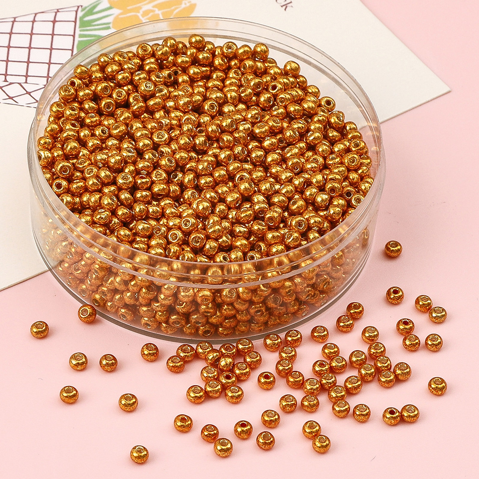 2mm/3mm/4mm Glass Seed Beads Box Czech Glass Beads For Jewelry Making Round Metallic DIY Bracelet Earrings About 10 Grams