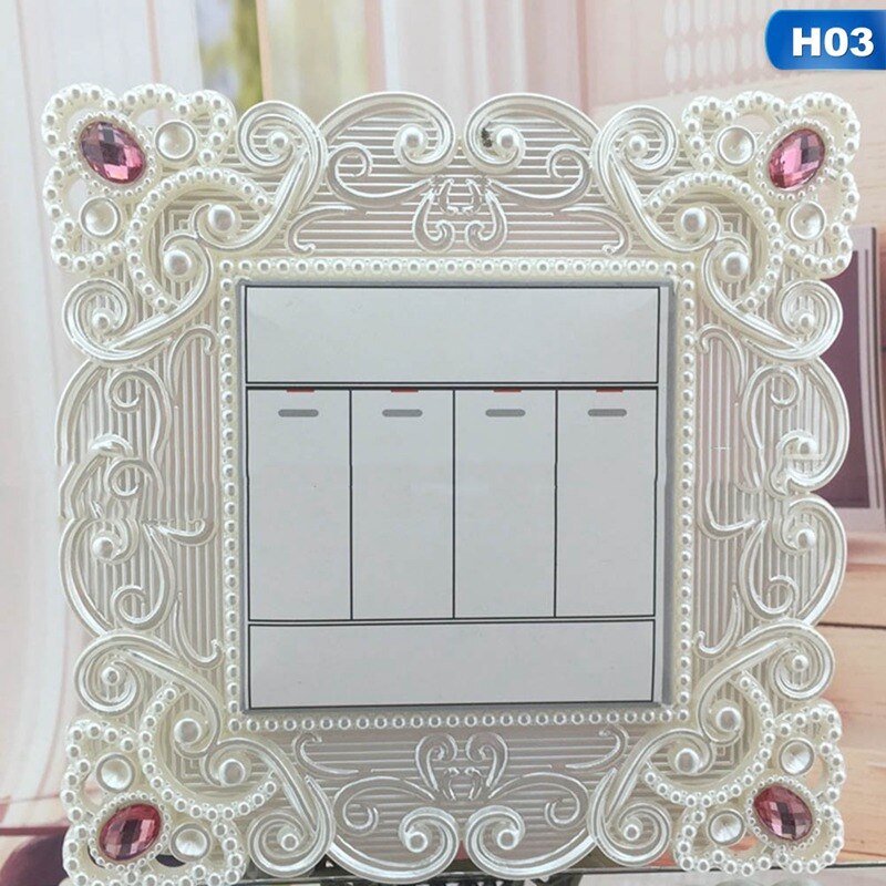 Resin Single Light Switch Surround Socket Finger Plate Panel Cover for Home Office Decoration Wall Sticker