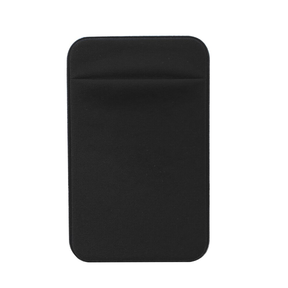 Wallet Card Holder Adhesive Case Mini Slim Universal Pouch Phone Back Stick-on Removable Credit Pocket: Black