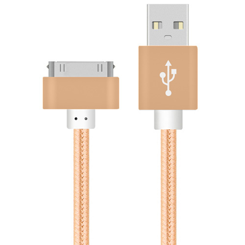 Für iPhone 4S Kabel 30-poliges schnelles USB-Ladegerät für Apfel iPhone 4S iPad 2 3 iPod berühren Nano iPhone4 Daten synchronisieren-Kabel-Adapterkabel: Gold / 2m