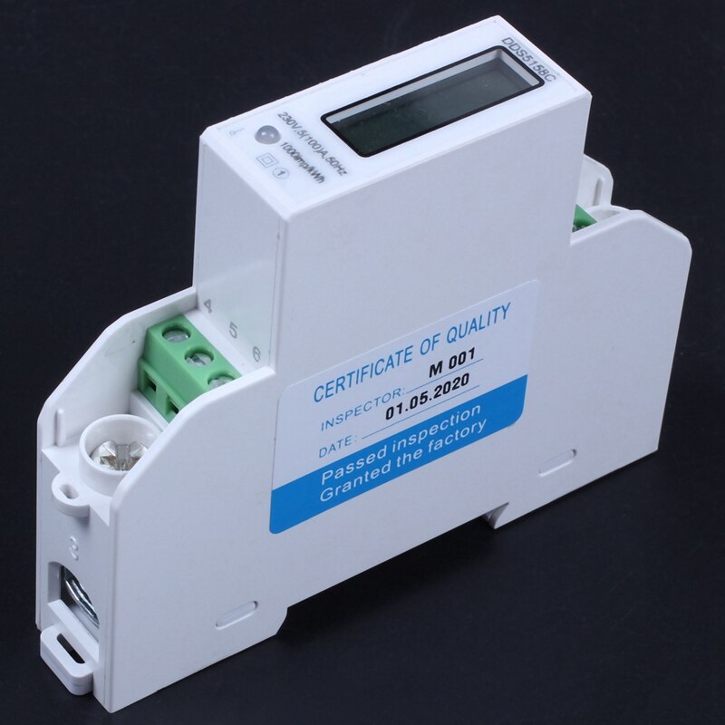 Digital Voltmeter Ammeter Wattmeter LCD Backlight Display DIN Rail KWH Meter AC 230V 5-100A RS485 Modbus Output