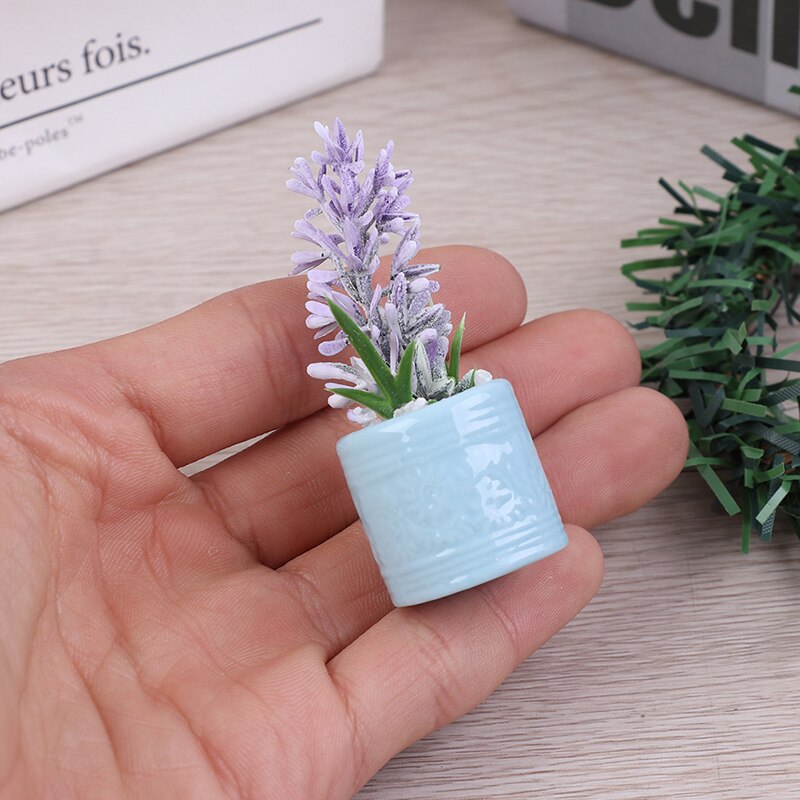 Mini Potplanten Bloemen Pot Poppenhuis Decor Bonsai Model Kids Play Toys 1:12 Poppenhuis Miniatuur Meubels Ornament