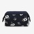 Bolsa de maquiagem para viagem, bolsa organizadora para cosméticos e itens de banheiro com função flamingo: Black flowers