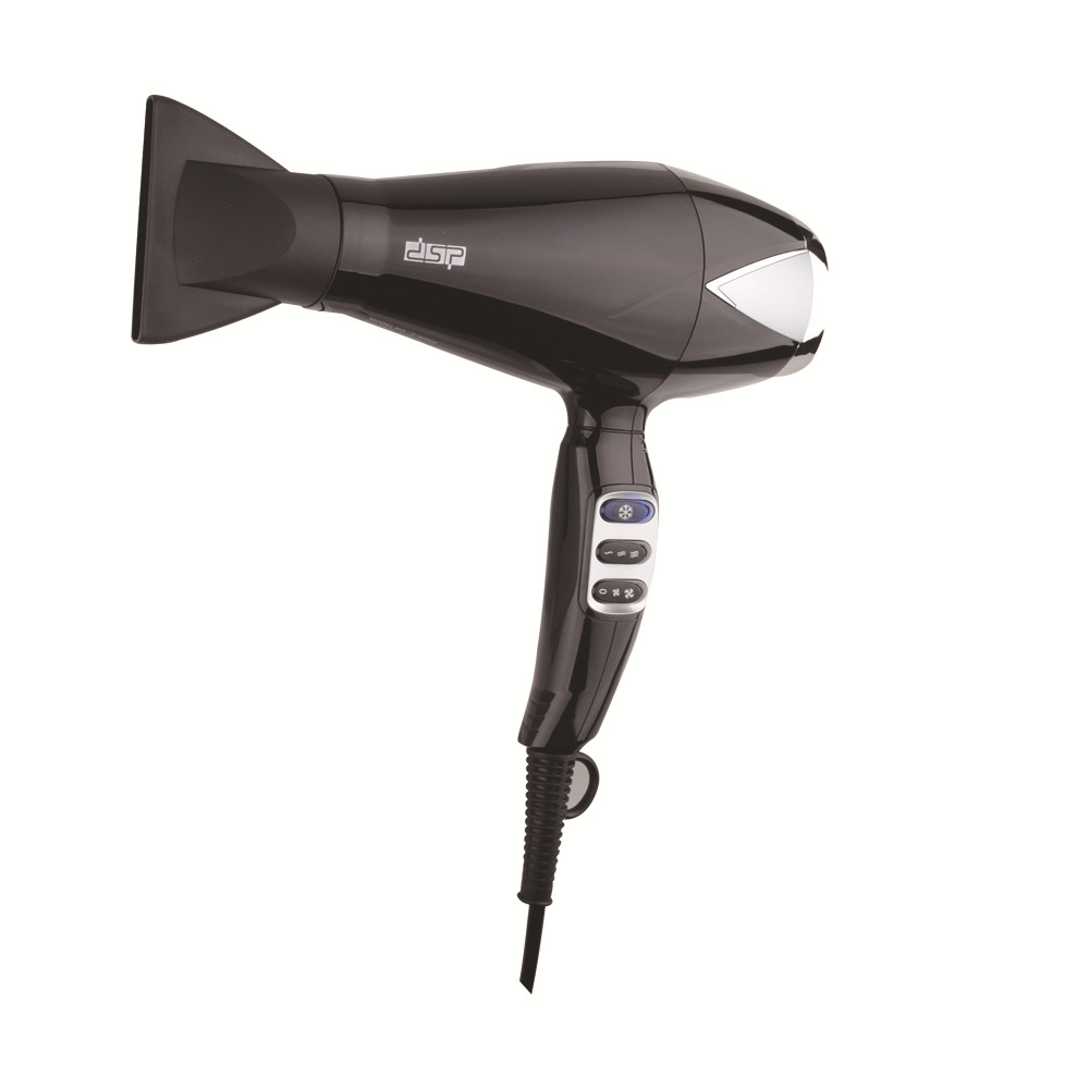 Secador de pelo iónico negativo , herramientas de estilismo de salón de barbería de gran potencia, 2300W, secador de aire /frío para salones, enchufe europeo: grey