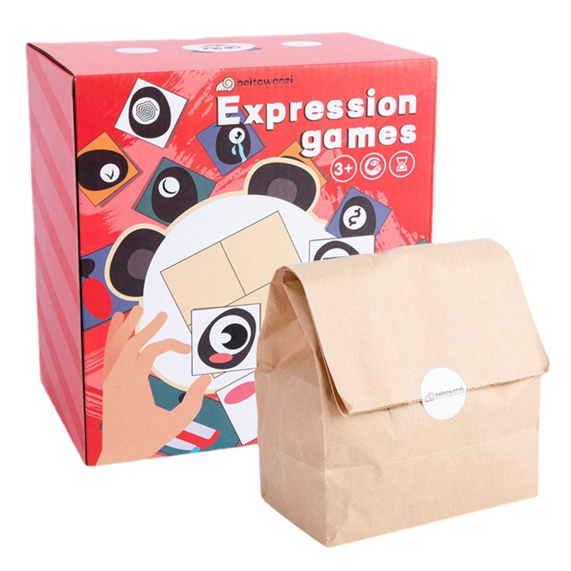 4.13 x 3.74in ausdrücke-zuordnungspuzzle mit holzbausteinen, lernspielzeug für logisches denken, gesichtsausdrucksveränderung