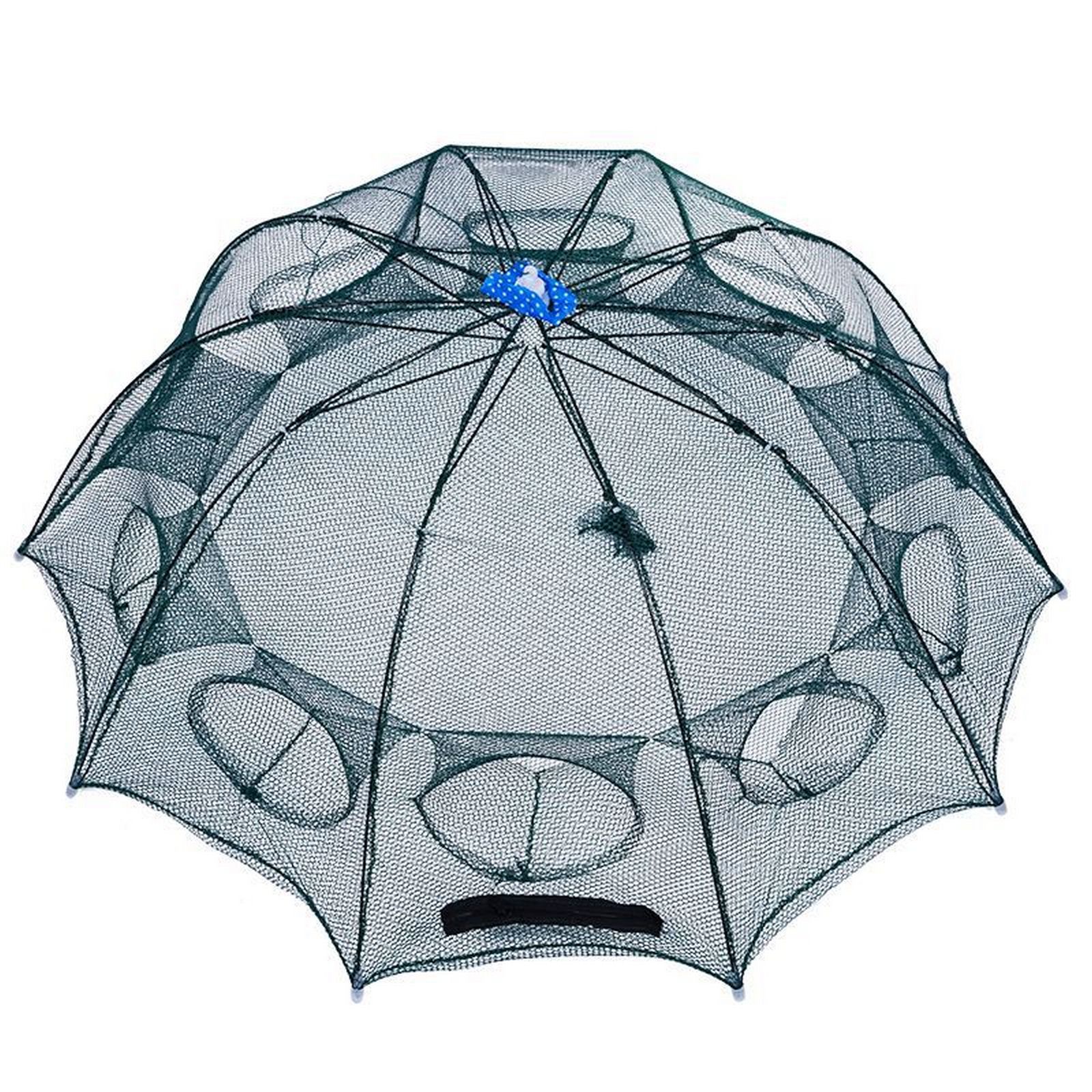 4/6/8 Holes Umbrella Shrimp Net Double Automatic Telescopic Crab Fishing Net Cast Foldable Shrimp Cage Outdoor Fishing Tools